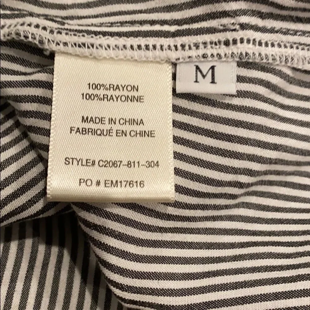 Cloth & Stone Stripe Flare Sleeve Button Down Top Size Medium